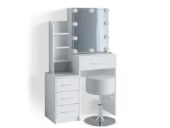 Vicco Schminktisch Conrada 36 cm mit LED Beleuchtung und Hocker* Hocker