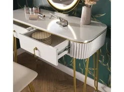 Vicco Schminktisch Grace Hochglanz 100 cm mit LED Beleuchtung und Hocker* Hocker