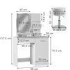 Vicco Schminktisch Julia Weiß 90 cm mit LED-Spiegel QI-Ladegerät und Hocker