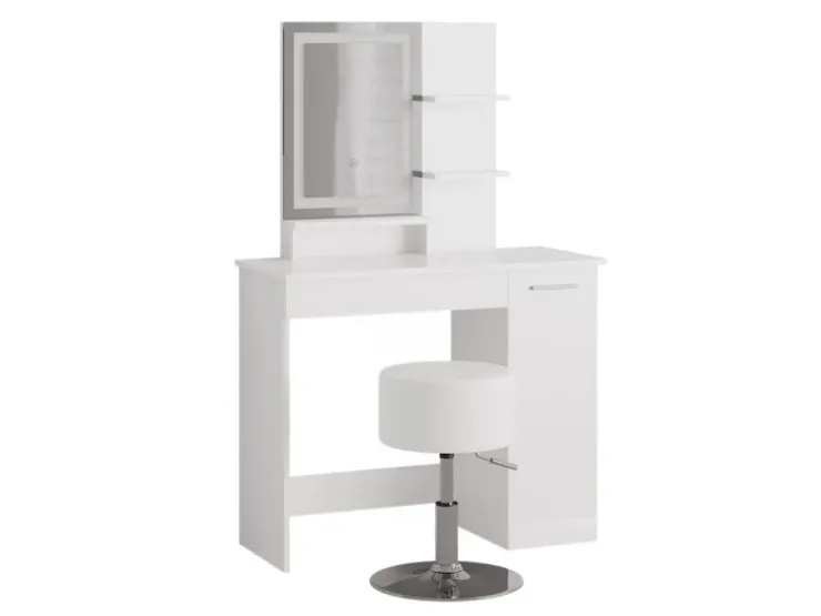 Vicco Schminktisch Julia Weiß 90 cm mit LED-Spiegel und Hocker* Hocker