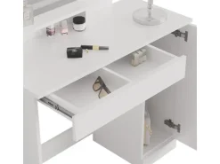 Vicco Schminktisch Julia Weiß 90 cm mit LED-Spiegel und Hocker* Hocker