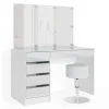 Vicco Schminktisch Sherry Weiß 55 cm mit LED Beleuchtung und Hocker* Hocker