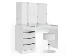 Vicco Schminktisch Sherry Weiß 55 cm mit LED Beleuchtung und Hocker* Hocker