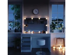 Vicco Schminktisch Sherry Weiß 55 cm mit LED Beleuchtung und Hocker* Hocker