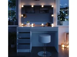 Vicco Schminktisch Sherry Weiß 55 cm mit LED Beleuchtung und Hocker* Hocker