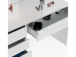 Vicco Schminktisch Sherry Weiß 55 cm mit LED Beleuchtung und Hocker* Hocker
