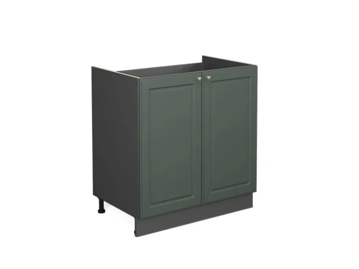 Vicco Spülenunterschrank Fame-Line Grün-Gold Landhaus/Anthrazit 80 cm ohne Arbeitsplatte