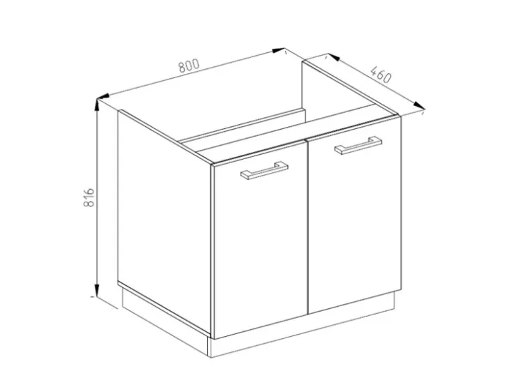 Vicco Spülenunterschrank R-Line Goldkraft /Anthrazit 80 cm ohne Arbeitsplatte