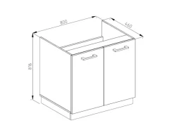 Vicco Spülenunterschrank R-Line Goldkraft /Anthrazit 80 cm J-Shape ohne Arbeitsplatte* Schränke