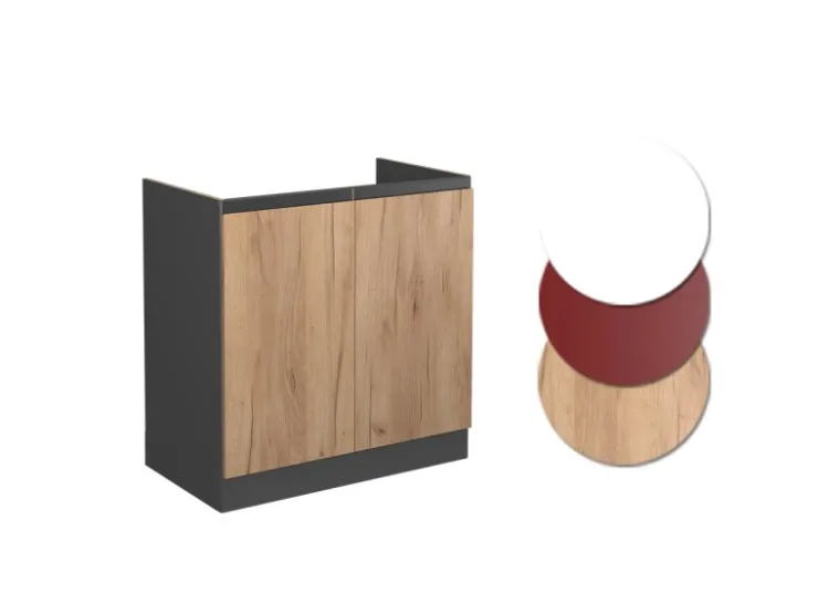 Vicco Spülenunterschrank R-Line Goldkraft /Anthrazit 80 cm J-Shape ohne Arbeitsplatte* Schränke