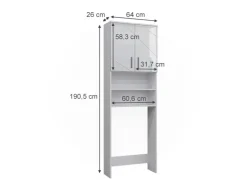 Vicco Waschmaschinenschrank Irma Hochglanz/ 64 x 191 cm Badezimmerschrank für die Waschmaschine