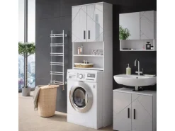 Vicco Waschmaschinenschrank Irma Hochglanz/ 64 x 191 cm Badezimmerschrank für die Waschmaschine