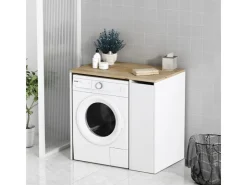 Vicco Waschmaschinenschrank Viktor Weiß 94 x 89 cm mit 3 Fächer* Sideboards