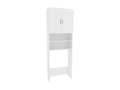 Vicco Waschmaschinenschrank Martha Weiß 64 x 190 cm mit 2 Kurzen Türen* Regal Weiß|Schränke
