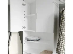 Vicco Waschmaschinenschrank Martha Weiß 64 x 190 cm mit 2 Kurzen Türen* Regal Weiß|Schränke