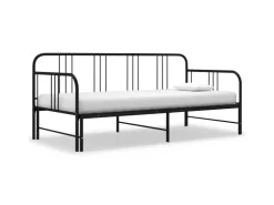 vidaXL Ausziehsofa Bettgestell Schwarz Metall 90x200 cm Modell 2650960* Betten|Sofas