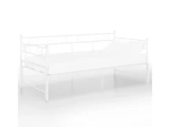 vidaXL Ausziehsofa Bettgestell Weiß Metall 90x200 cm Modell 5650979* Betten