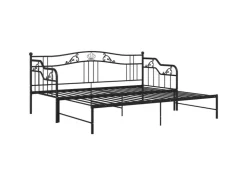 vidaXL Ausziehsofa Bettgestell Schwarz Metall 90x200 cm Modell 4650972* Betten