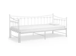 vidaXL Ausziehsofa Bettgestell Weiß Metall 90x200 cm Modell 2650967