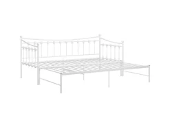 vidaXL Ausziehsofa Bettgestell Weiß Metall 90x200 cm Modell 2650967