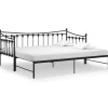 vidaXL Ausziehsofa Bettgestell Schwarz Metall 90x200 cm Modell 1650966