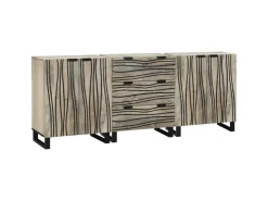 vidaXL Badezimmermöbel Set mit Regal 3-Tlg Massives Mango-Holz 3310047