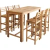 vidaXL Bartisch und Stuhl-Set 7-tlg. Akazienholz Massiv* Stühle