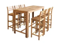 vidaXL Bartisch und Stuhl-Set 7-tlg. Akazienholz Massiv* Stühle
