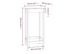 vidaXL Bartisch 50x50x110 cm Massivholz Kiefer* Tische