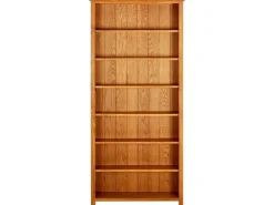 vidaXL Bücherregal 7 Fächer 90x22,5x200 cm Massivholz Eiche