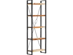 vidaXL Bücherregal 5 Fächer 60x30x180 cm Altholz Massiv* Regale Massivholz|Bücherregale