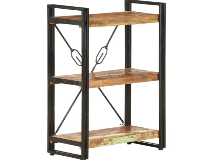 vidaXL Bücherregal 3 Fächer 60x30x80 cm Altholz Massiv* Bücherregale