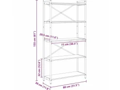 vidaXL Bücherregal Artisan-Eiche 80 x 30 x 155 cm Holzwerkstoff 868418* Bücherregale