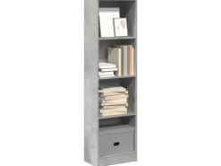 vidaXL Bücherregal Betongrau 40x24x143 cm Holzwerkstoff 857786* Bücherregale