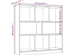 vidaXL Bücherregal Grau Sonoma 97,5x29,5x100 cm Holzwerkstoff