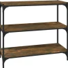 vidaXL Bücherregal Räuchereiche 80x33x70,5 cm Holzwerkstoff und Stahl
