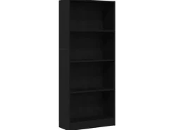 vidaXL Bücherregal Schwarz Eichen-Optik 60 x 24 x 143 cm Holzwerkstoff 862467* Regale Schwarz|Bücherregale