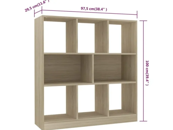 vidaXL Bücherregal Sonoma-Eiche 97,5x29,5x100 cm Holzwerkstoff 800174* Bücherregale