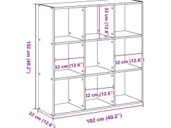VidaXL Bücherregal Weiß 102x32x102 cm Holzwerkstoff* Bücherregale