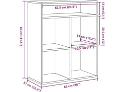vidaXL Bücherregal 66x31x80 cm Holzwerkstoff 860292
