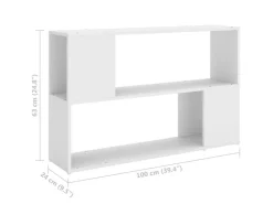 vidaXL Bücherregal Weiß 100x24x63 cm Holzwerkstoff* Holzregale