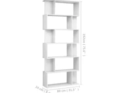 vidaXL Bücherregal/Raumteiler Hochglanz-Weiß 80x24x192 cm* Bücherregale