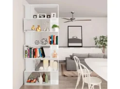 vidaXL Bücherregal/Raumteiler Hochglanz-Weiß 80x24x192 cm* Bücherregale