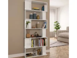 vidaXL Bücherregal/Raumteiler Hochglanz-Weiß 80x24x192 cm* Bücherregale