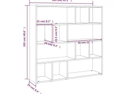 vidaXL Bücherregal/Raumteiler Betongrau 105x24x102 cm* Wanddekoration