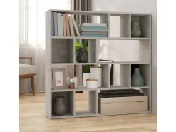 vidaXL Bücherregal/Raumteiler Betongrau 105x24x102 cm* Wanddekoration