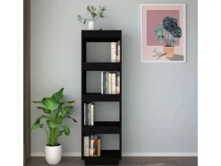 vidaXL Bücherregal/Raumteiler Schwarz 40x35x135 cm Massivholz Kiefer