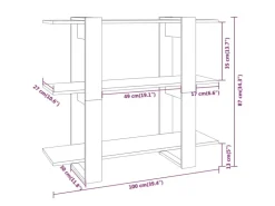 vidaXL Bücherregal/Raumteiler Schwarz 100×30×87 cm* Holzregale|Bücherregale