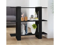 vidaXL Bücherregal/Raumteiler Schwarz 100×30×87 cm* Holzregale|Bücherregale