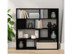 vidaXL Bücherregal/Raumteiler Schwarz 105x24x102 cm* Bücherregale|Wanddekoration